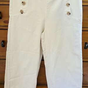 LOFT Cream Stretch Crop Jeans Size 6